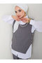 WOMEN'S NECKLACE DETAIL SHIRT COLLAR STRIPED TRIPLE VEST SET - 7