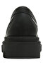 Women's Vegan Leather Black Loafer - Supper BlackWhite Design - 5