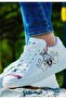 Women's Vegan Leather White Sneakers - What's Up Doc?Bugs Bunny Design