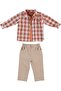 Boy's Triple Suit with Checkered Shirt and T-shirt
