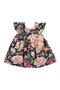 Floral Sleeves Ruffle Detail Girl's Dress - 2