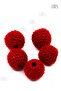 22 mm Braided Beads - Threaded Beads - Braided Ball - Handmade - Braided on Wood - 5 Pieces