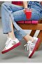 Women's Vegan Leather White Sneakers - Magic In The Air Design - 2