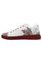 Women's Vegan Leather White Sneakers - Magic In The Air Design - 4
