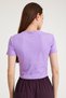 Lilac Crop T-shirt Women's Crew Neck T-shirt Baby Tee - 3