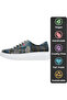 Women's Vegan Leather Navy Blue Casual Sneakers - Bear With A Balloon Design - 6