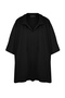 Büyük Beden Siyah Oversize Dokulu Ottoman Polo Yaka T-Shirt TMNSS24BF00047 - 7