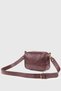 Claret Red Women's Crossbody Bag - Crocodile Skin Look, Model 219 - 4