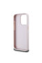 iPhone 15 Pro Compatible Case Guess Licensed PU Leather Text and 4G Metal Logo Patterned Cover Pink - 4