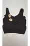 Women's Cotton Padded Gathering Collector Plus Size Ribbed 2 Pieces Thick Strap Bra Half Tank - 2