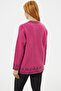 Richter Collar Colorful Patterned Knitwear Cardigan - Fuchsia - 6