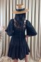 Women's Lace Detailed V-Neck Mini Dress - 8