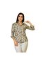 Khaki Beige Floral Women's Shirt