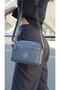 Women's Gray Crinkle Three Compartment Waterproof Shoulder Bag - 4