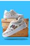 Women's Vegan Leather White Sneakers - Never Say Never Design - 2