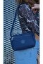 Women's Navy Blue Crinkle Three Compartment Waterproof Shoulder Bag - 4