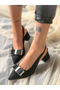 PARİ BLACK RIBBON HEELED SHOES SANDALS - 6