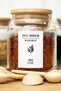 10-Piece Wooden Flat Vacuum Glass Spice Jar Set with Lids, Spoon, Rotating Stand and Label Storage Jar - 3