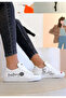 Women's Vegan Leather White Sneakers - What's Up Doc?Bugs Bunny Design - 2