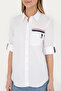 Women's White Long Sleeve Shirt G082SZ004.0001836995 TEKSPOR - 5