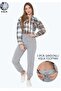 Gray Three Thread Raised Thick Rise Waist Cuff Elastic Jogger Sweatpants - 6