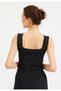 Casual Stylish Square Neck Knitwear Tank Top Black Color - 3