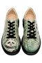 Women's Vegan Leather Green Sneakers - Bamboo Lover Design - 2