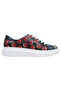 Women's Vegan Leather Navy Blue Casual Sneakers - Bear With A Balloon Design - 4
