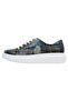 Women's Vegan Leather Navy Blue Casual Sneakers - Bear With A Balloon Design - 3