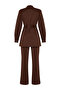 Brown Belted Pocket Detailed Diver/Scuba Knitted Bottom-Top Suit Tctss24Us00043 - 8