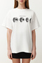 Ekru %100 Pamuk Baskılı Boyfriend Fit Bisiklet Yaka Örme T-Shirt TWOSS20TS0245 - 5