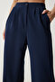Women's Navy Blue Lycra Comfortable Palazzo Knitted Trousers RV00175 - 3