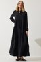 Women's Black V-Neck Long Ayrobin Dress DD01315 - 2