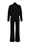 Siyah Nervürlü Fermuarlı Dik Yaka Örme Sweatshirt/Pantolon Alt-Üst Takım TWOSS24AU00119 - 8