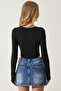 Women's Burgundy Black Crew Neck Basic 2-Pack Crop Knitted Blouse OW00035 - 9
