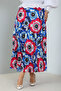 4558 Patterned Hijab Skirt Cobalt Blue - 5