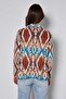 Ethnic Pattern Shawl Collar Short Knitwear Cardigan - 4