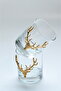 Deer Figured Whiskey Glass Single / Gold Deer Figured Glass - 3
