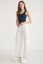 Phoebe Women's 100% Cotton White Sweatpants with Fleece-Free Cargo Pockets and Elastic Waist - 4