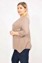Women's Mink Large Size Back Lace Detailed Capri Sleeve Cardigan 65n35780 - 4