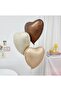 Retro Beige, Cream and Caramel Heart Balloon Foil 3 Pieces - 2