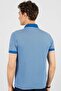 Men's Slim Fit Slim Fit Cotton Plain Pique Blue Polo Collar T-Shirt - 4