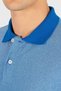 Men's Slim Fit Slim Fit Cotton Plain Pique Blue Polo Collar T-Shirt - 3