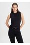 Crew Neck Black Women's T-Shirt L241628001-Sleeveless T-shirt - 2