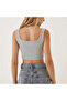 Women's Thick Strap Corded Crop Tank Top Bustier - 2