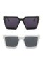 NEW SEASON BIG DEAL 2-PIECE SET BLACK AND WHITE GOLD DETAIL UNISEX TREND SUN GLASSES SET - 3