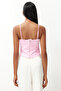 Rose Detailed Pink Crop Bustier - TPRSS24BS00032 - 6