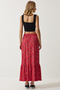 Women's Pink Floral Flounce Viscose Skirt DD01312 - 5