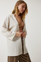 Women's Cream Shabby Linen Viscose Kimono BH00388 - 3