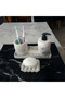 4-Piece Bathroom Set, Liquid Soap Dispenser Toothbrush Holder Concrete Accessory Set